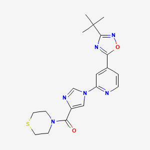 molecular formula C19H22N6O2S B11191190 {1-[4-(3-tert-butyl-1,2,4-oxadiazol-5-yl)pyridin-2-yl]-1H-imidazol-4-yl}(thiomorpholin-4-yl)methanone 