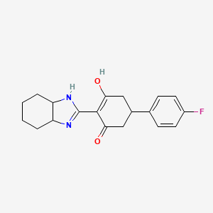 molecular formula C19H21FN2O2 B11191200 5-(4-fluorophenyl)-2-(octahydro-2H-benzimidazol-2-ylidene)cyclohexane-1,3-dione 