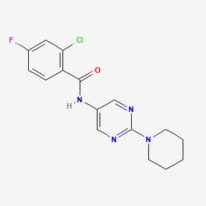 2-Chloro-4-fluoro-N-[2-(piperidin-1-YL)pyrimidin-5-YL]benzamide