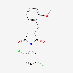 molecular formula C18H15Cl2NO3 B11191255 1-(2,5-Dichlorophenyl)-3-(2-methoxybenzyl)pyrrolidine-2,5-dione 