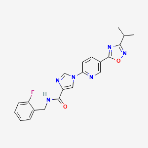 N-(2-fluorobenzyl)-1-{5-[3-(propan-2-yl)-1,2,4-oxadiazol-5-yl]pyridin-2-yl}-1H-imidazole-4-carboxamide