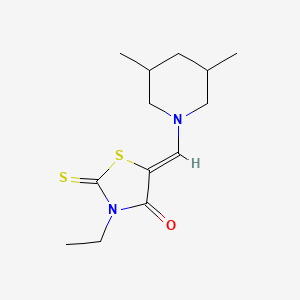 molecular formula C13H20N2OS2 B11191295 (5Z)-5-[(3,5-dimethylpiperidin-1-yl)methylidene]-3-ethyl-2-thioxo-1,3-thiazolidin-4-one 