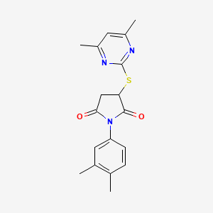 1-(3,4-Dimethylphenyl)-3-[(4,6-dimethylpyrimidin-2-yl)sulfanyl]pyrrolidine-2,5-dione