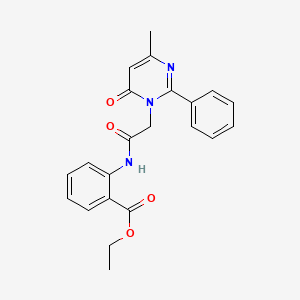 ethyl 2-{[(4-methyl-6-oxo-2-phenylpyrimidin-1(6H)-yl)acetyl]amino}benzoate