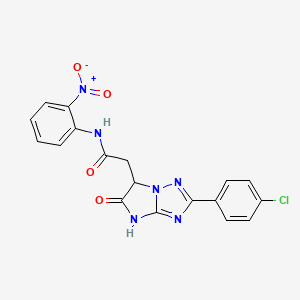 2-[2-(4-chlorophenyl)-5-oxo-5,6-dihydro-4H-imidazo[1,2-b][1,2,4]triazol-6-yl]-N-(2-nitrophenyl)acetamide