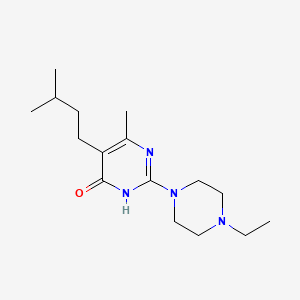 molecular formula C16H28N4O B11191334 2-(4-ethylpiperazin-1-yl)-6-methyl-5-(3-methylbutyl)pyrimidin-4(3H)-one 