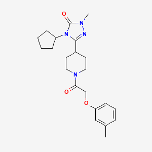 4-cyclopentyl-1-methyl-3-(1-(2-(m-tolyloxy)acetyl)piperidin-4-yl)-1H-1,2,4-triazol-5(4H)-one