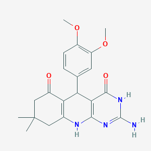 2-amino-5-(3,4-dimethoxyphenyl)-8,8-dimethyl-5,8,9,10-tetrahydropyrimido[4,5-b]quinoline-4,6(3H,7H)-dione