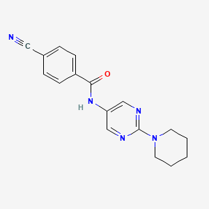 4-Cyano-N-[2-(piperidin-1-YL)pyrimidin-5-YL]benzamide