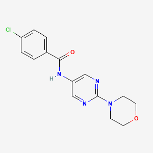 molecular formula C15H15ClN4O2 B11191400 4-chloro-N-(2-morpholinopyrimidin-5-yl)benzamide 