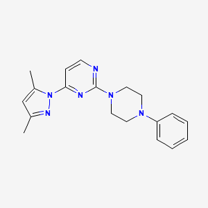 molecular formula C19H22N6 B11191419 4-(3,5-dimethyl-1H-pyrazol-1-yl)-2-(4-phenylpiperazin-1-yl)pyrimidine 