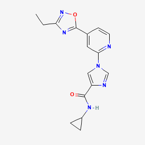 N-cyclopropyl-1-[4-(3-ethyl-1,2,4-oxadiazol-5-yl)pyridin-2-yl]-1H-imidazole-4-carboxamide