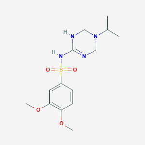 3,4-dimethoxy-N-[5-(propan-2-yl)-1,4,5,6-tetrahydro-1,3,5-triazin-2-yl]benzenesulfonamide