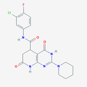 N-(3-chloro-4-fluorophenyl)-4-hydroxy-7-oxo-2-(piperidin-1-yl)-5,6,7,8-tetrahydropyrido[2,3-d]pyrimidine-5-carboxamide