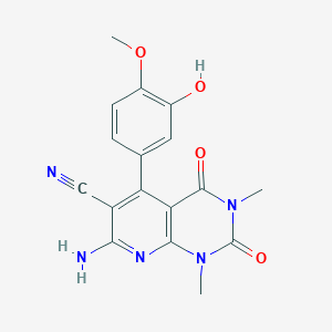 7-Amino-5-(3-hydroxy-4-methoxyphenyl)-1,3-dimethyl-2,4-dioxo-1,2,3,4-tetrahydropyrido[2,3-d]pyrimidine-6-carbonitrile