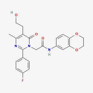 N-(2,3-dihydro-1,4-benzodioxin-6-yl)-2-[2-(4-fluorophenyl)-5-(2-hydroxyethyl)-4-methyl-6-oxopyrimidin-1(6H)-yl]acetamide