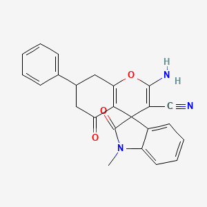 2-Amino-1'-methyl-2',5-dioxo-7-phenyl-1',2',5,6,7,8-hexahydrospiro[chromene-4,3'-indole]-3-carbonitrile