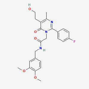 N-(3,4-dimethoxybenzyl)-2-[2-(4-fluorophenyl)-5-(2-hydroxyethyl)-4-methyl-6-oxopyrimidin-1(6H)-yl]acetamide