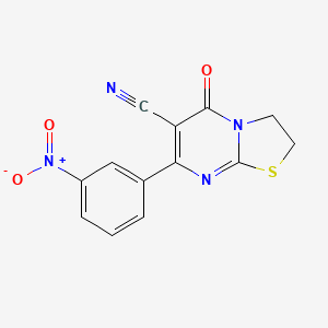 7-(3-nitrophenyl)-5-oxo-2,3-dihydro-5H-[1,3]thiazolo[3,2-a]pyrimidine-6-carbonitrile