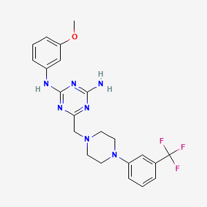 N-(3-methoxyphenyl)-6-({4-[3-(trifluoromethyl)phenyl]piperazin-1-yl}methyl)-1,3,5-triazine-2,4-diamine