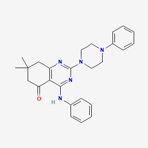 4-anilino-7,7-dimethyl-2-(4-phenylpiperazino)-7,8-dihydro-5(6H)-quinazolinone