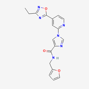 1-[4-(3-ethyl-1,2,4-oxadiazol-5-yl)pyridin-2-yl]-N-(furan-2-ylmethyl)-1H-imidazole-4-carboxamide