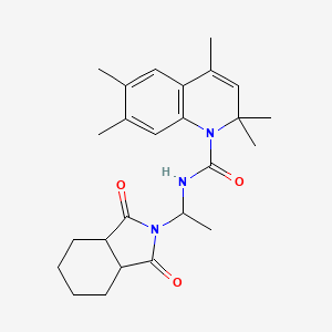 N-(1-(1,3-dioxooctahydro-2H-isoindol-2-yl)ethyl)-2,2,4,6,7-pentamethyl-1(2H)-quinolinecarboxamide