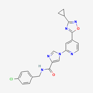 N-(4-chlorobenzyl)-1-[4-(3-cyclopropyl-1,2,4-oxadiazol-5-yl)pyridin-2-yl]-1H-imidazole-4-carboxamide