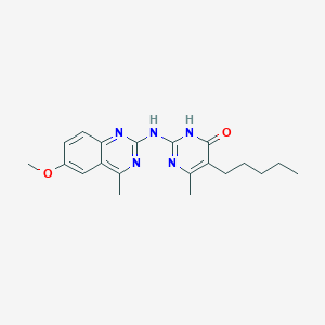 molecular formula C20H25N5O2 B11191673 2-[(6-methoxy-4-methylquinazolin-2-yl)amino]-6-methyl-5-pentylpyrimidin-4(3H)-one 