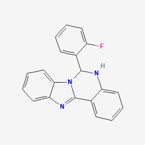 molecular formula C20H14FN3 B11191678 6-(2-Fluorophenyl)-5,6-dihydrobenzimidazo[1,2-c]quinazoline 