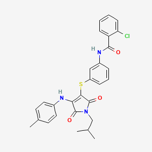 2-Chloro-N-(3-((1-isobutyl-2,5-dioxo-4-(p-tolylamino)-2,5-dihydro-1H-pyrrol-3-yl)thio)phenyl)benzamide