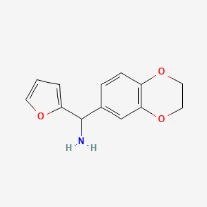 molecular formula C13H13NO3 B11191699 1-(2,3-Dihydro-1,4-benzodioxin-6-yl)-1-(furan-2-yl)methanamine 