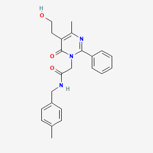 2-[5-(2-hydroxyethyl)-4-methyl-6-oxo-2-phenylpyrimidin-1(6H)-yl]-N-(4-methylbenzyl)acetamide