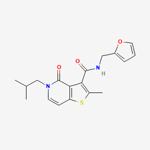 N-(Furan-2-ylmethyl)-5-isobutyl-2-methyl-4-oxo-4,5-dihydrothieno[3,2-c]pyridine-3-carboxamide