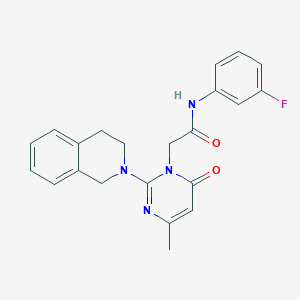 molecular formula C22H21FN4O2 B11191733 2-[2-(3,4-dihydroisoquinolin-2(1H)-yl)-4-methyl-6-oxopyrimidin-1(6H)-yl]-N-(3-fluorophenyl)acetamide 