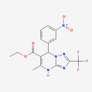 Ethyl 5-methyl-7-(3-nitrophenyl)-2-(trifluoromethyl)-4,7-dihydro[1,2,4]triazolo[1,5-a]pyrimidine-6-carboxylate