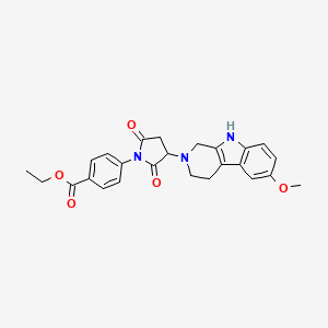 ethyl 4-[3-(6-methoxy-1,3,4,9-tetrahydro-2H-beta-carbolin-2-yl)-2,5-dioxo-1-pyrrolidinyl]benzoate