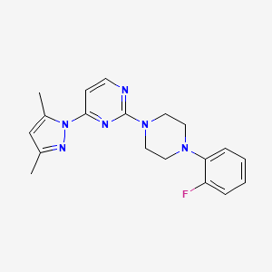 molecular formula C19H21FN6 B11191824 4-(3,5-dimethyl-1H-pyrazol-1-yl)-2-[4-(2-fluorophenyl)piperazin-1-yl]pyrimidine 