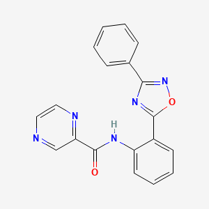 N-[2-(3-phenyl-1,2,4-oxadiazol-5-yl)phenyl]-2-pyrazinecarboxamide