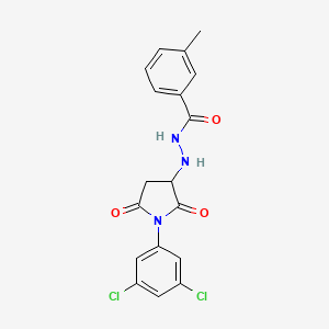 N'-[1-(3,5-dichlorophenyl)-2,5-dioxopyrrolidin-3-yl]-3-methylbenzohydrazide