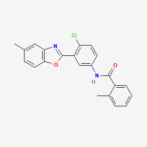 molecular formula C22H17ClN2O2 B11191883 N-[4-chloro-3-(5-methyl-1,3-benzoxazol-2-yl)phenyl]-2-methylbenzamide 