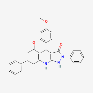 3-hydroxy-4-(4-methoxyphenyl)-2,7-diphenyl-2,4,6,7,8,9-hexahydro-5H-pyrazolo[3,4-b]quinolin-5-one