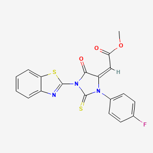 methyl (2E)-[1-(1,3-benzothiazol-2-yl)-3-(4-fluorophenyl)-5-oxo-2-thioxoimidazolidin-4-ylidene]ethanoate