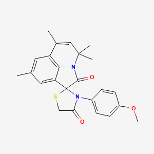 3'-(4-methoxyphenyl)-4,4,6,8-tetramethyl-4H,4'H-spiro[pyrrolo[3,2,1-ij]quinoline-1,2'-[1,3]thiazolidine]-2,4'-dione