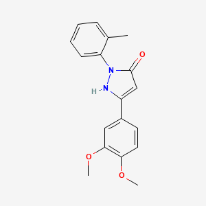 molecular formula C18H18N2O3 B11191967 3-(3,4-dimethoxyphenyl)-1-(2-methylphenyl)-1H-pyrazol-5-ol 