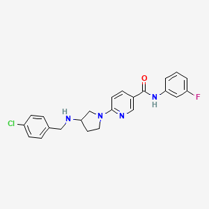 6-(3-{[(4-Chlorophenyl)methyl]amino}pyrrolidin-1-YL)-N-(3-fluorophenyl)pyridine-3-carboxamide