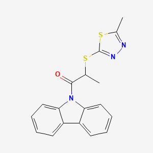 molecular formula C18H15N3OS2 B11191989 1-(9H-carbazol-9-yl)-2-[(5-methyl-1,3,4-thiadiazol-2-yl)sulfanyl]propan-1-one 