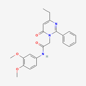 molecular formula C22H23N3O4 B11191993 N-(3,4-dimethoxyphenyl)-2-(4-ethyl-6-oxo-2-phenylpyrimidin-1(6H)-yl)acetamide 