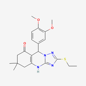 9-(3,4-dimethoxyphenyl)-2-(ethylsulfanyl)-6,6-dimethyl-5,6,7,9-tetrahydro[1,2,4]triazolo[5,1-b]quinazolin-8(4H)-one