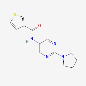 N-[2-(Pyrrolidin-1-YL)pyrimidin-5-YL]thiophene-3-carboxamide